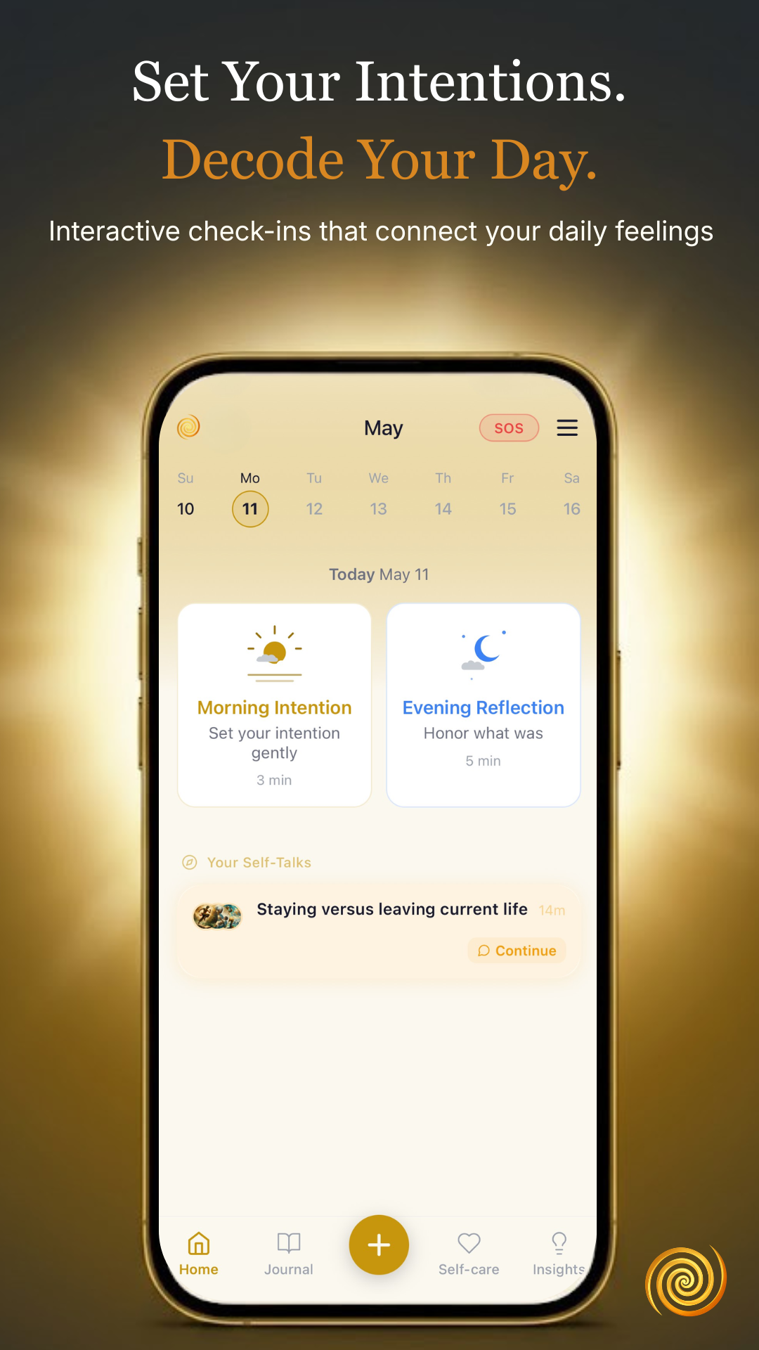Daily Intentions in the InnerOS app